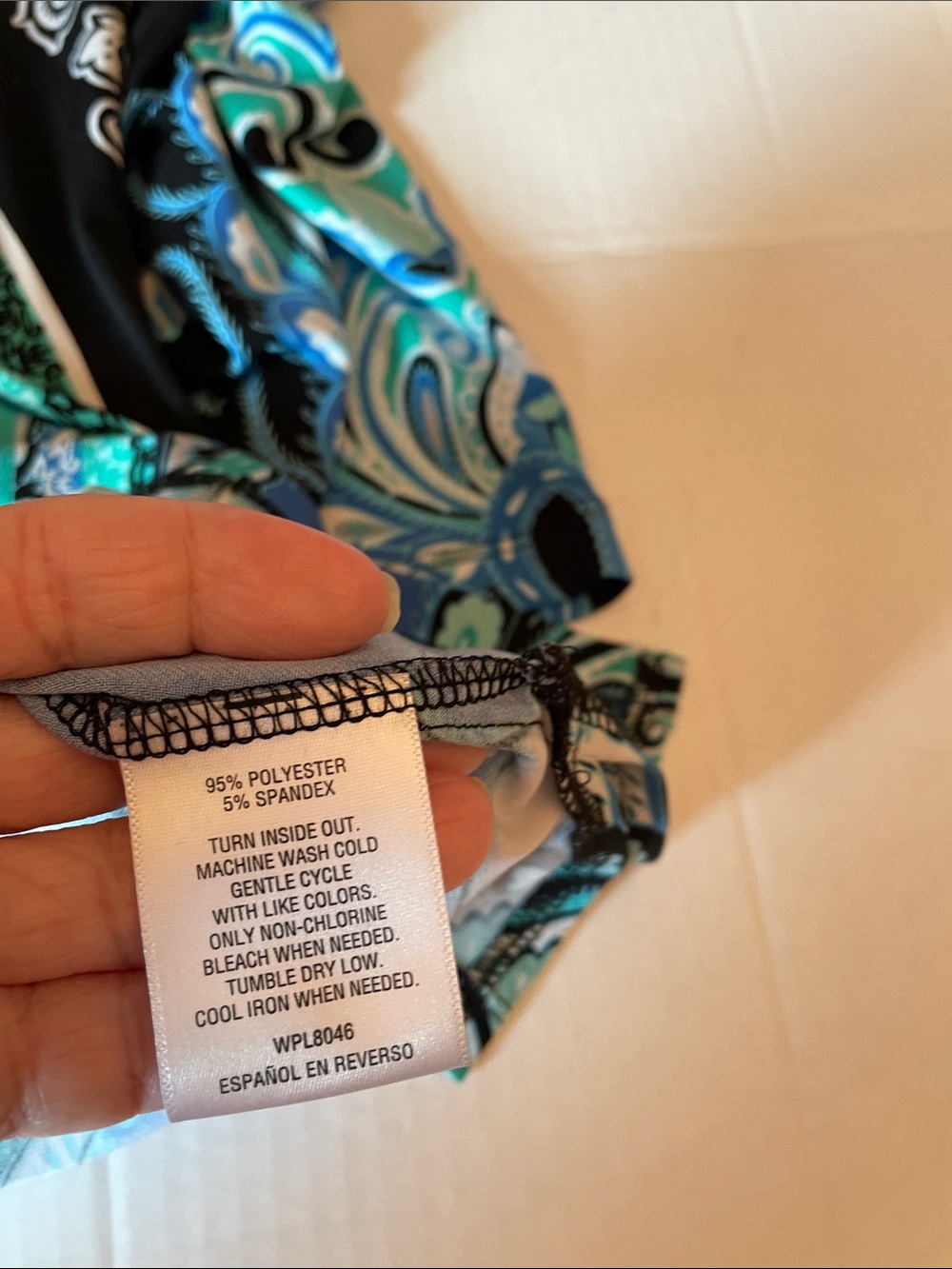 JM Collection Blue, Teal & Black Sequin V-Neck Blouse - Picture 8 of 9